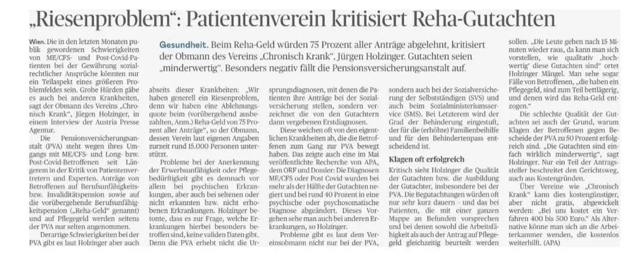 Riesenproblem: Patientenverein kritisiert Rehageld-Gutachten
