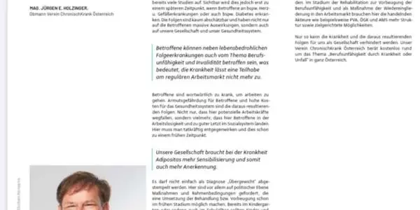 Adipositas – ein unterschätze Krankheit mit Folgewirkungen!