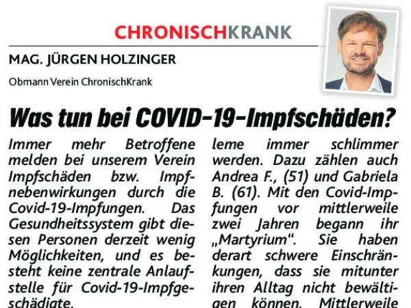 Krone Kolumne: Was tun bei COVID-19-Impfschäden?