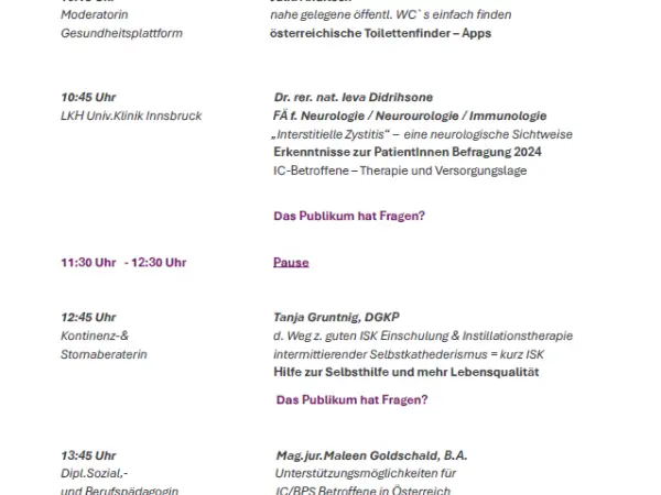 Programm zur IC Info Veranstaltung