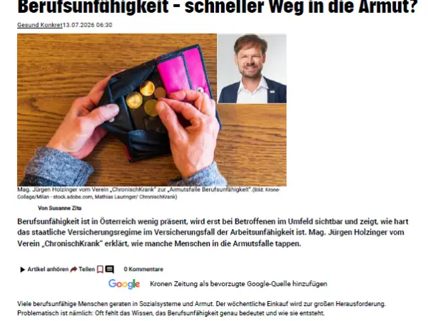 Berufsunfähigkeit- schneller Weg in die Armut Berufsunfähigkeit- schneller Weg in die Armut
